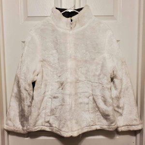 NEW Tudor Court Women's White Faux Fur Zip Up Jacket - M